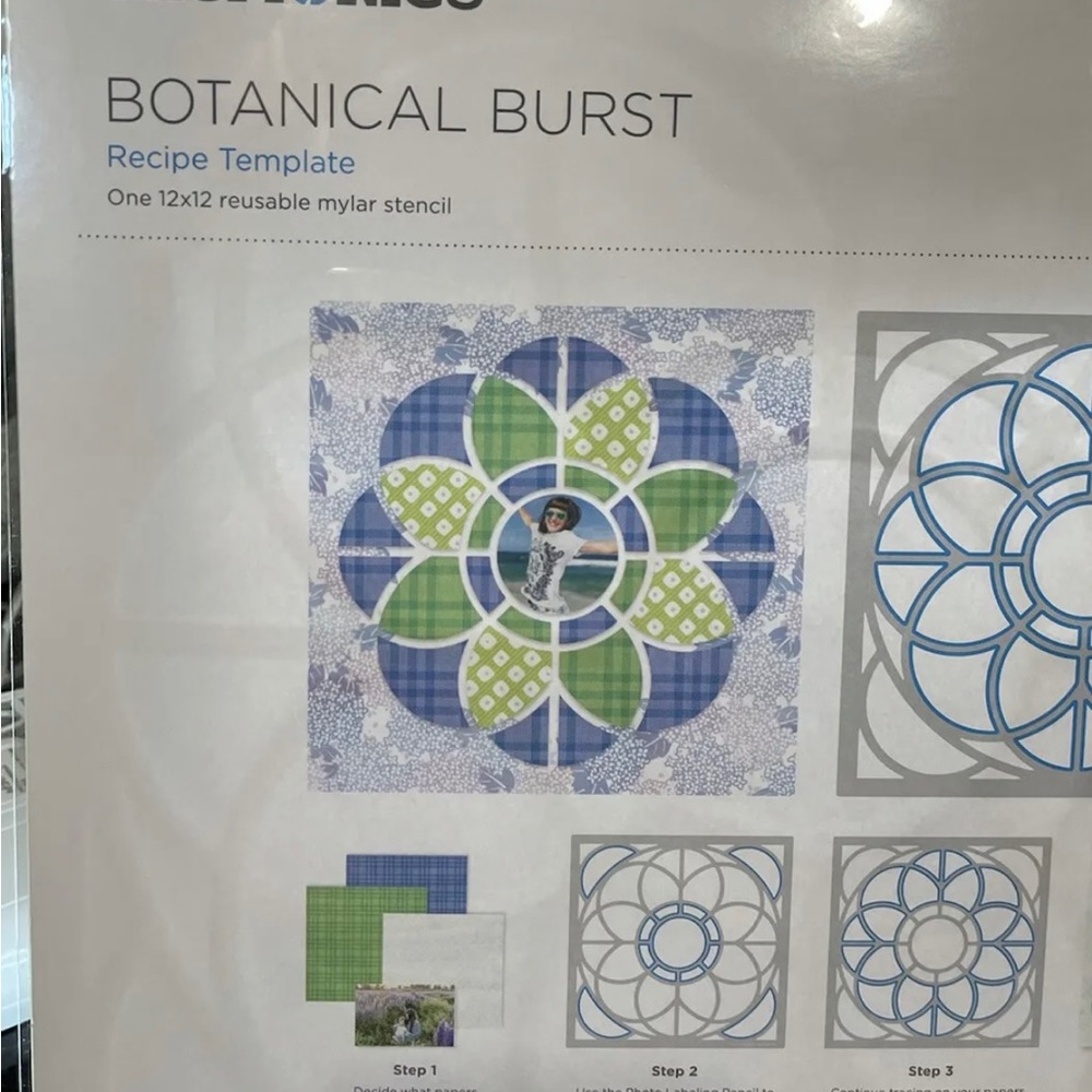 Creative Memories Botanical Burst Recipe Template Brand New - Picture 7 of 7